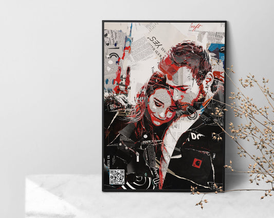 Collage Portrait of Couples with a Personalized QR Photobook Image