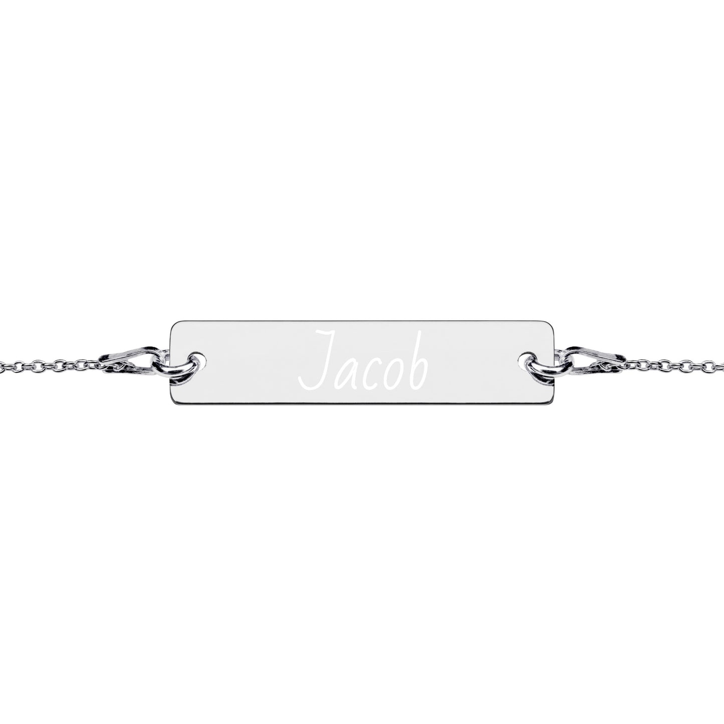 Silver bar chain name bracelet product image