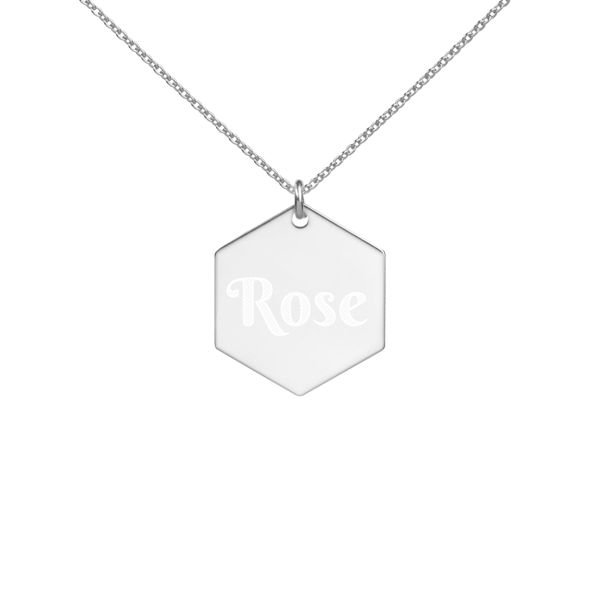 White rhodium coated chain necklace